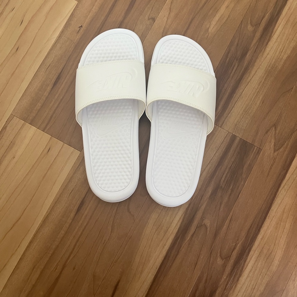 Nike White Slide Sandals